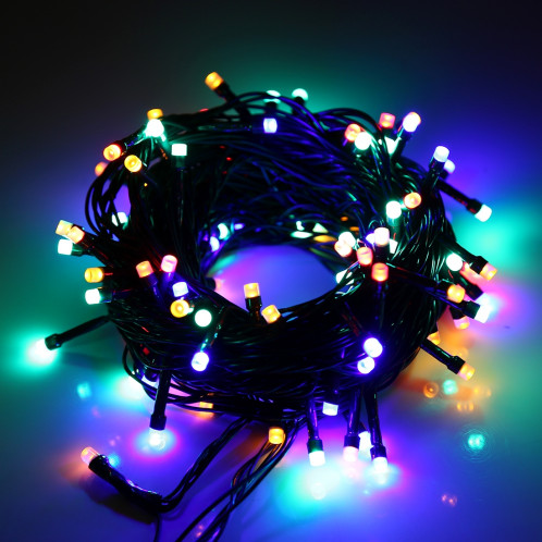 [220V UE Plug] Étanche 100 LED RGB String Lights avec contrôleur, Flashing / Fading / Chasing Effet, Longueur: 10m SH12541060-09